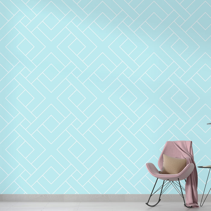 Papier peint géométrique | Motif turquoise moderne