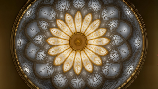 Plafond Lumineux Art Déco Motif Floral Élégant