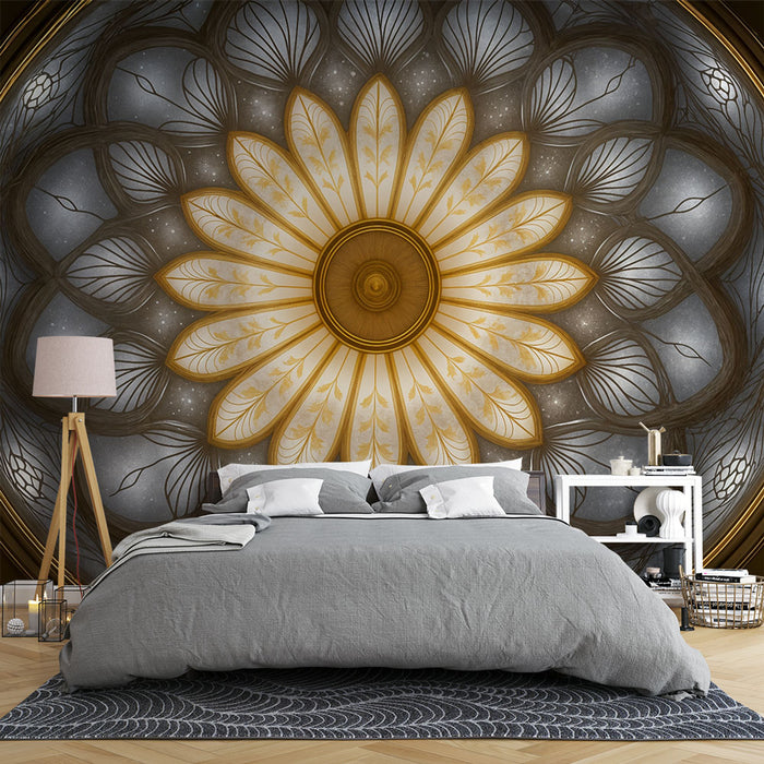 Papier peint Art Déco | Motif Floral Élégant