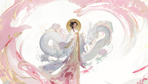 Papier peint dragon mystique Illustration élégante et onirique