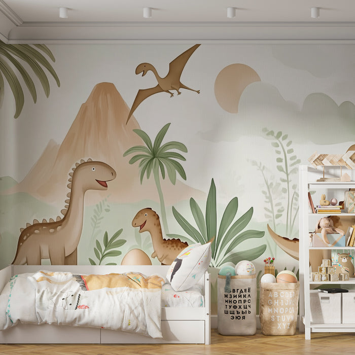 Papier peint dinosaures | Décoration murale pour chambre d'enfant
