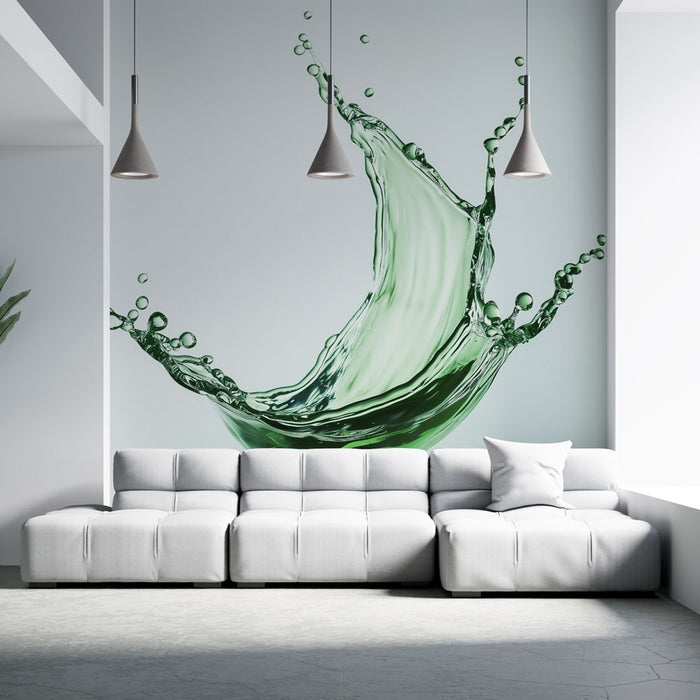 Papier peint éclaboussure verte | Design moderne et rafraîchissant