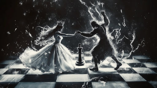 Papier peint danse mystique Échiquier en noir et blanc