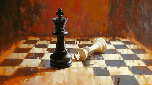 Papier peint échec Roi noir victorieux