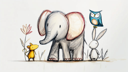 Papier peint animaux amusants Dessin animé coloré