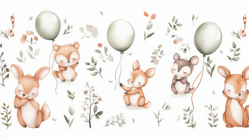 Papier peint animaux mignons Design enchanteur pour chambre d'enfant