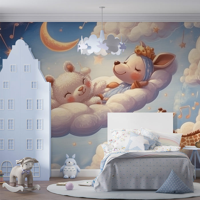 Papier peint rêveur | Animaux dans les nuages