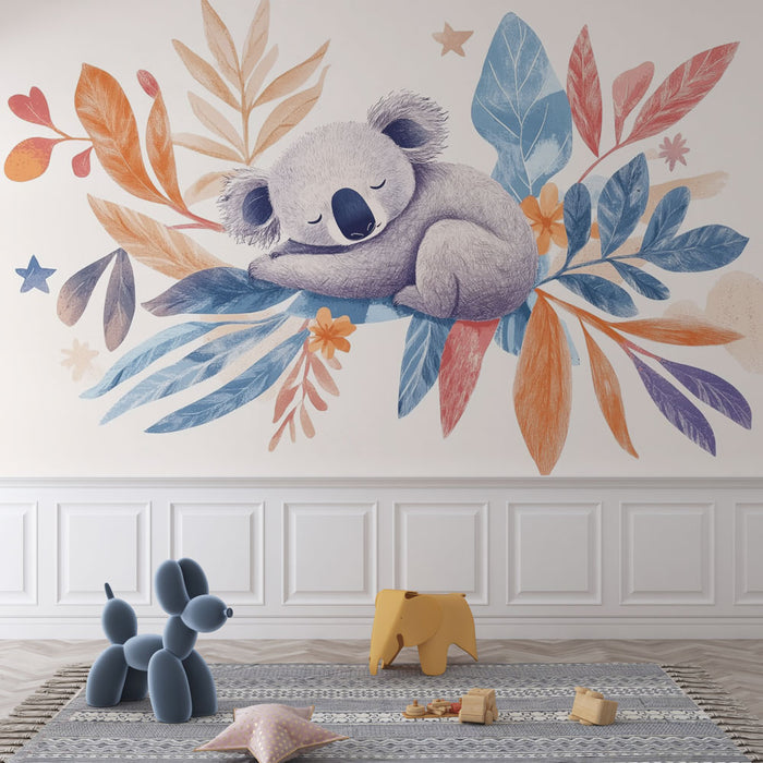 Papier peint Koala | Illustration mignonne et colorée