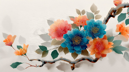 Papier peint floral Motif de fleurs vibrant