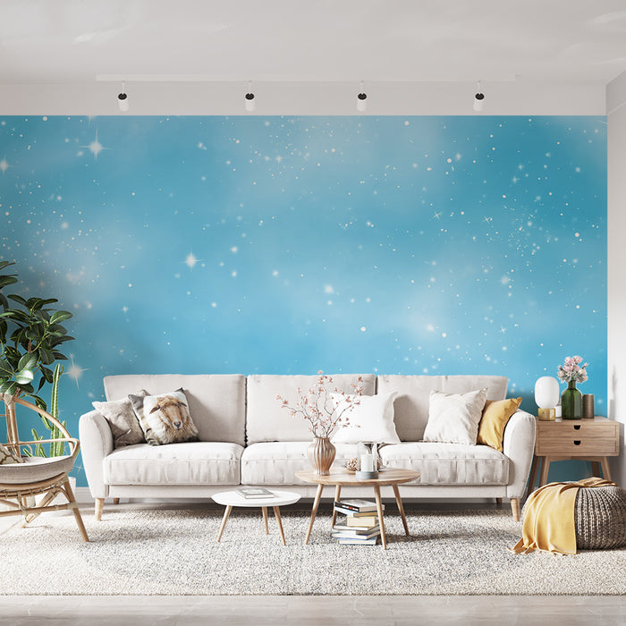 Papier peint ciel étoilé | Ambiance céleste bleue