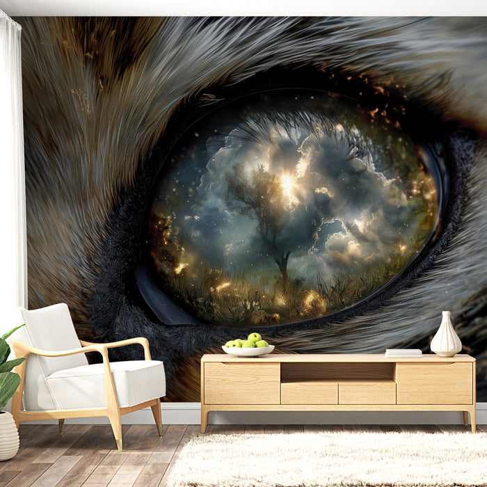 Papier peint Œil Mystique | Réflexion de Paysage Enchanté