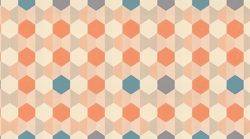 Papier peint géométrique Hexagones retro multicolores