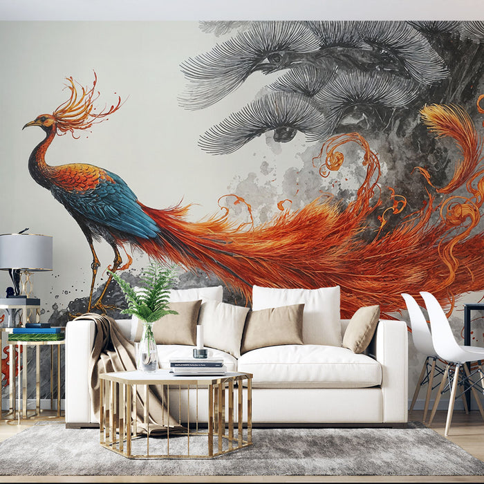 Papier peint Phénix | Art majestueux et flamboyant