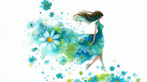 Papier peint floral Éclat de fleurs aquarelles