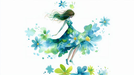 Papier peint floral Illustration aquarelle féerique