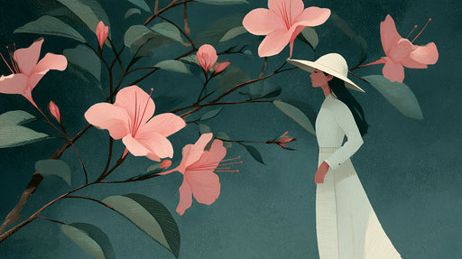 Papier peint floral Élégance minimaliste avec fleurs roses