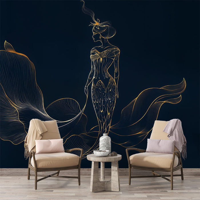 Papier peint sirène | Design artistique élégant