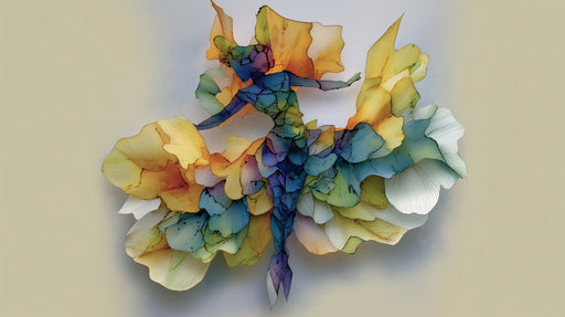 Papier peint danse artistique Silhouette colorée et fluide