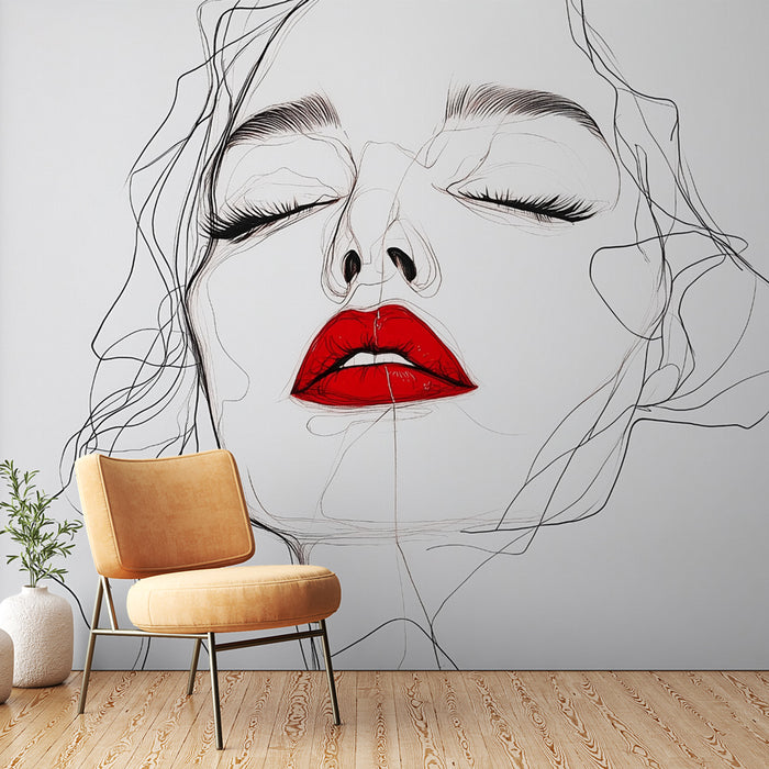 Papier peint portrait féminin | Illustration artistique moderne