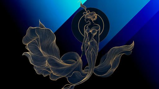 Papier peint sirène Illustration élégante sur fond bleu