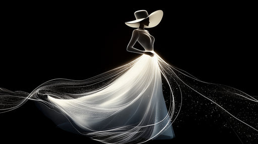 Papier peint élégant Silhouette en robe lumineuse