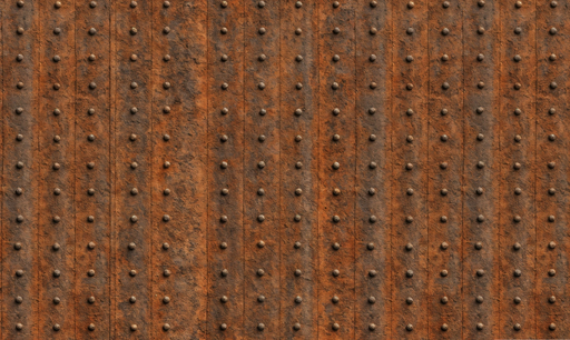 Papier peint métal rouillé Effet industriel avec rivets