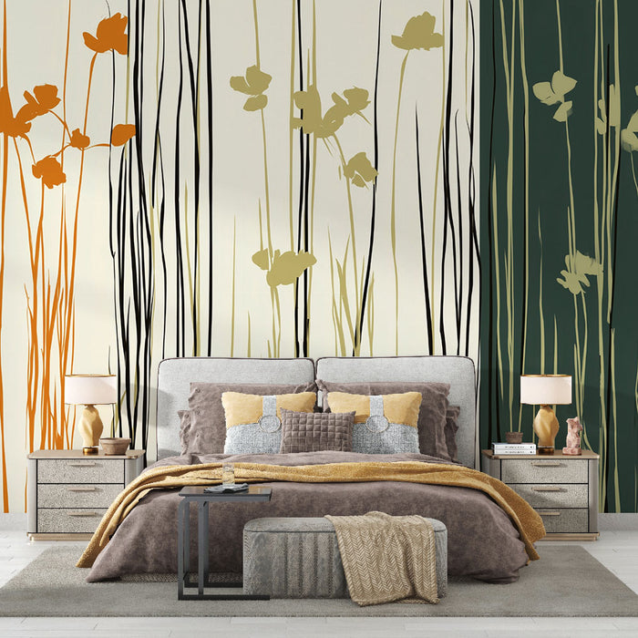 Papier peint floral | Designs modernes avec fleurs et herbes