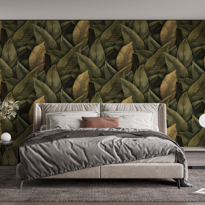 Papier peint feuilles | Design naturel et chaleureux