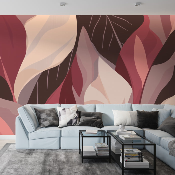 Papier peint abstrait | Feuilles en couleur