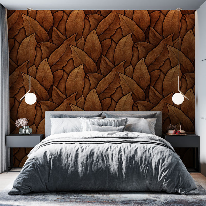 Papier peint feuilles d'automne | Motif chaleureux et naturel
