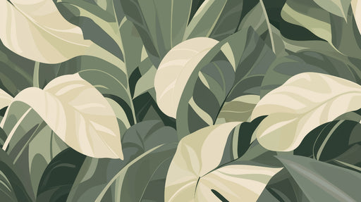 Papier peint feuillage tropical Motif vert élégant