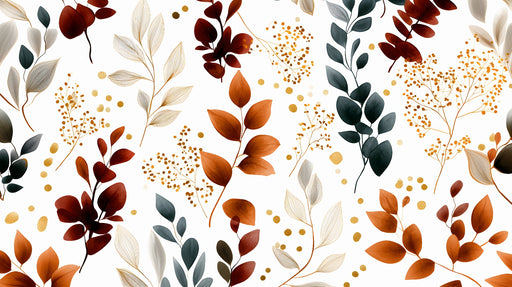 Papier peint feuillage abstrait Design multicolore élégant