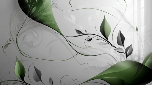 Papier peint floral moderne Design élégant vert et gris