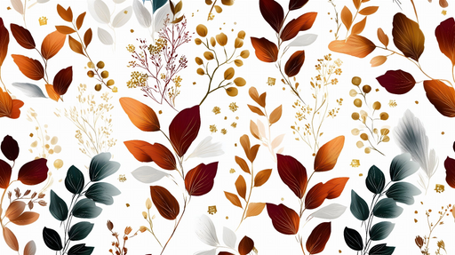 Papier peint botanique Motifs de feuilles automnales