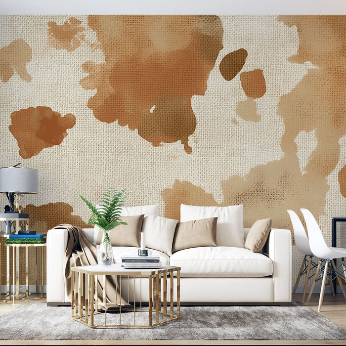Papier peint à motifs aquarelle | Tons de beige et brun