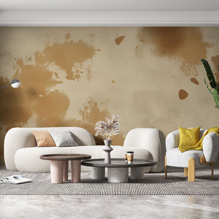 Papier peint abstrait | Éclaboussures beiges et marron