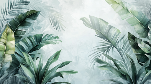 Papier peint feuilles tropicales Décor verdoyant et apaisant