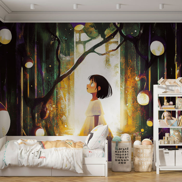 Papier peint magique forêt | Enfant et lumières mystiques