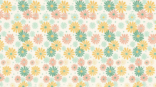 Papier peint floral rétro Design rétro multicolore