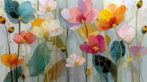 Papier peint floral Art botanique moderne