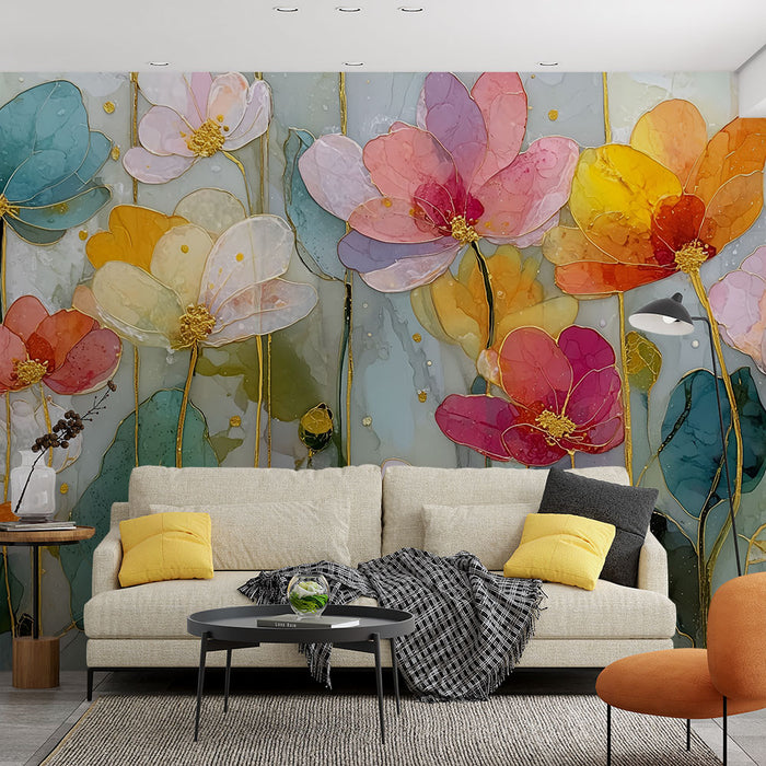 Papier peint floral | Art botanique moderne