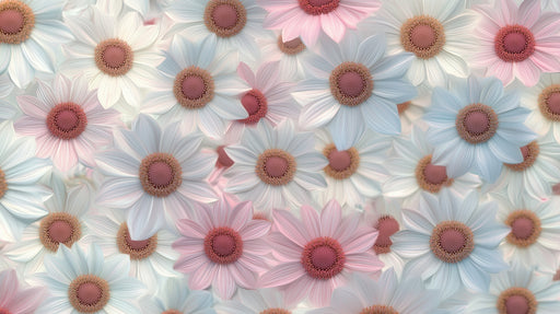 Papier peint floral Éclat de fleurs pastel bleutées