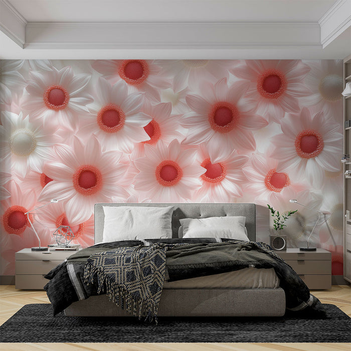 Papier peint floral | Douceur florale rose pâle