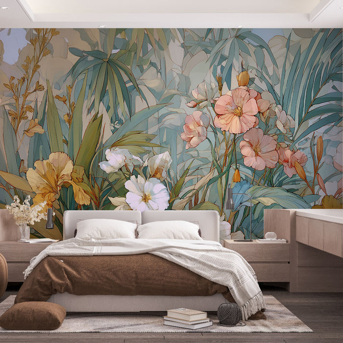 Papier peint floral | Élégance printanière rétro