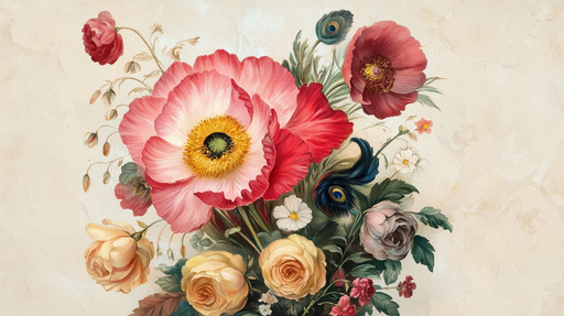 Papier peint floral Bouquet élégant et coloré