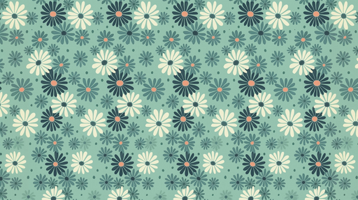Papier peint floral Motif rétro de marguerites