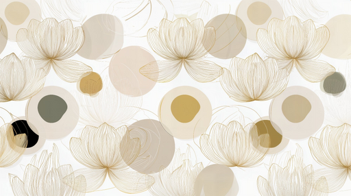 Papier peint floral Design élégant doré et beige