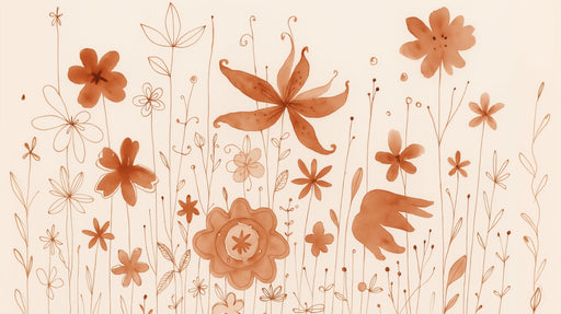 Papier peint floral Motif aquarelle vintage