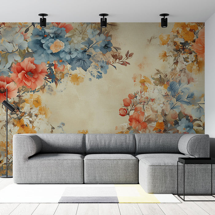 Papier peint floral aquarelle | Éclat de couleurs vives