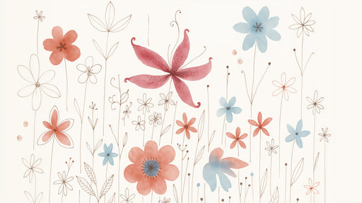 Papier peint floral Design artistique et coloré